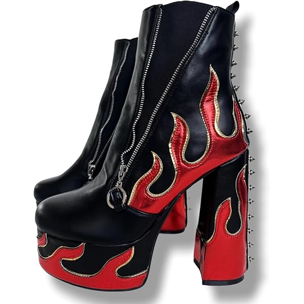 Amazon.com | DETOGNI Women's Elastic band High Heels Rivets Ankle